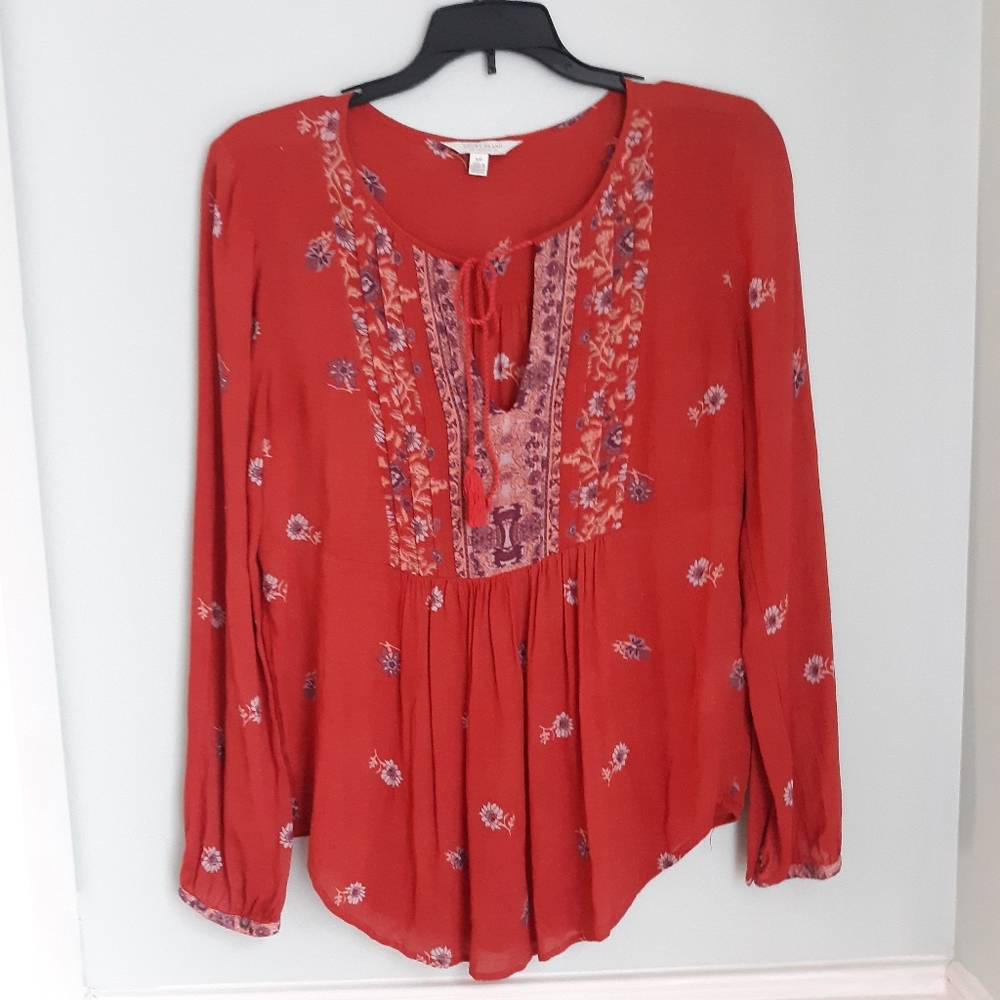 LUCKY BRAND rust orange blouse, Small